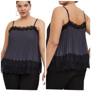 Torrid | Dark Slate Grey Chiffon Pleated Camisole